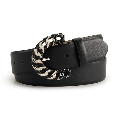Women's Nine West Multi-Chain Buckle Woven Belt