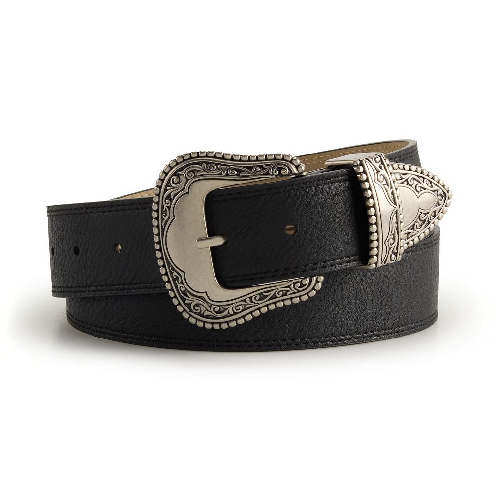 9339 Womens The Statement Belt, Black/nickel Statement Buckle Waist Belt | White House Black Market main image 3