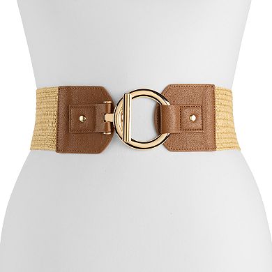 Women's Nine West Circle Stretch Straw Belt