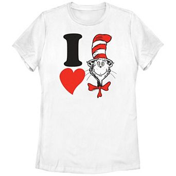 Juniors' Dr. Seuss I Heart The Cat In The Hat Graphic Tee