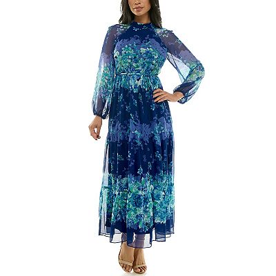 blue dress or gold dress picture Nellie Floral Trim Dress Blue / M main image 0