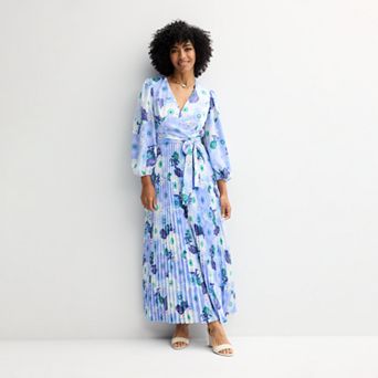 Women's Maison Tara Surplice Pleated Maxi Dress