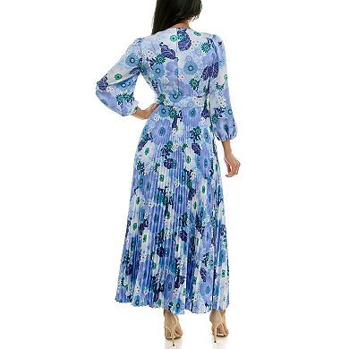 Women's Maison Tara Surplice Pleated Maxi Dress