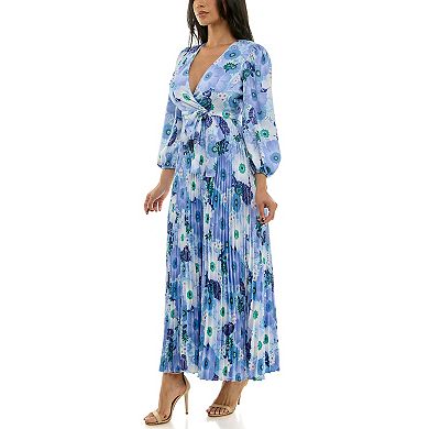 Women's Maison Tara Surplice Pleated Maxi Dress