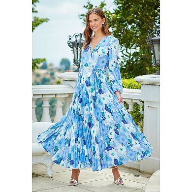 Women's Maison Tara Surplice Pleated Maxi Dress