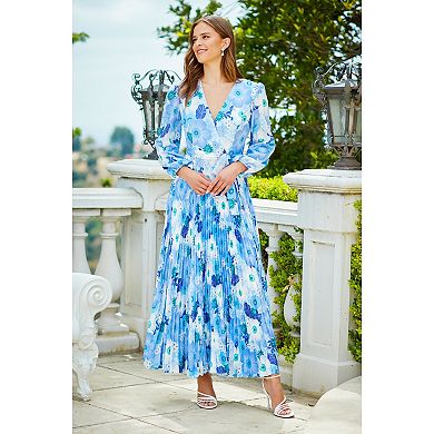 Women's Maison Tara Surplice Pleated Maxi Dress