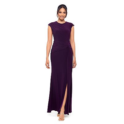 Women's BA Nites Sleeveless Side Knot Long Dress