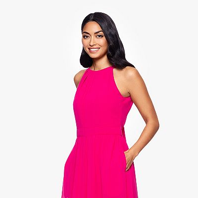 Women's BA Nites Pleat Bodice Chiffon Halter Jumpsuit