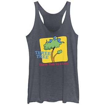 Juniors' Dr. Seuss Three Tree Three Fish In A Tree Racerback Tank Top