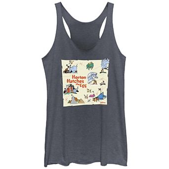 Juniors' Dr. Seuss Horton Hatches The Egg Map Racerback Tank Top