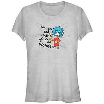 Juniors' Dr. Seuss Wonder And Think Fitted Graphic Tee