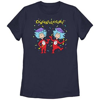 Juniors' Dr. Seuss Thing 1 And Thing 2 Congratulations Grad Graphic Tee