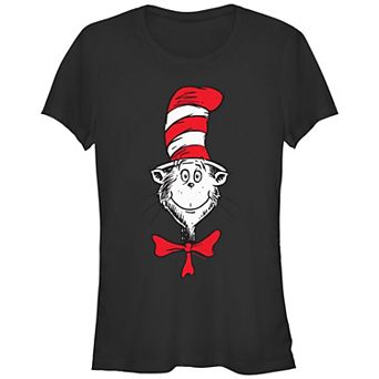 Juniors' Dr. Seuss The Cat In The Hat Face Fitted Graphic Tee