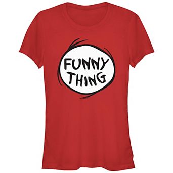 Juniors' Dr. Seuss Funny Thing Fitted Graphic Tee