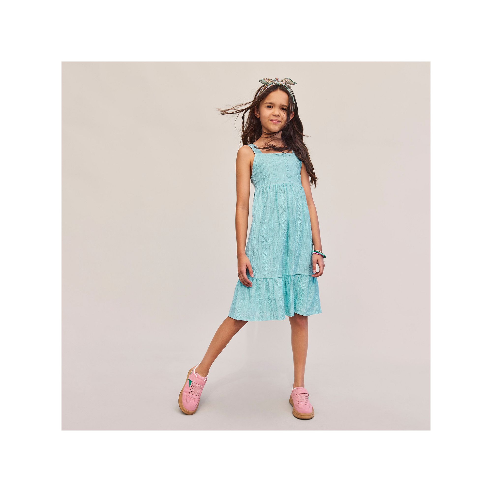 Girls 4-14 Carters Tiered Textured Midi Dress, Girls, Blue