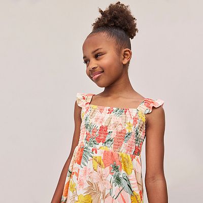 girls smocked midi dress Kids Print Smocked Midi Dress