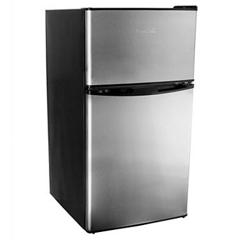 MegaChef 3.2-ft. 2 Door Stainless Steel Refrigerator/Freezer