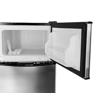 MegaChef 3.2-ft. 2 Door Stainless Steel Refrigerator/Freezer