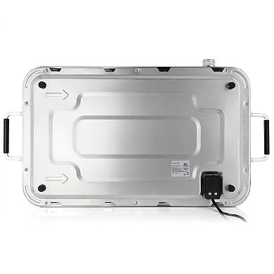 MegaChef 3-in-1 Electric Chafing Buffet Server & Warming Tray with Triple 2.63 qt. Trays & 8.6 qt. Baking Pan
