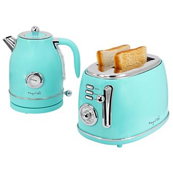 MegaChef 2 pc 1.7 Liter Electric Tea Kettle & 2 Slice Toaster Set