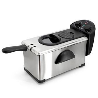 MegaChef 3.17-qt Stainless Steel Electric Deep Fryer with Timer