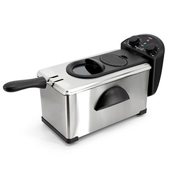 MegaChef 3.17-qt Stainless Steel Electric Deep Fryer with Timer