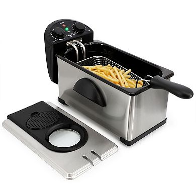 MegaChef 3.17-qt. Stainless Steel Electric Deep Fryer with Timer