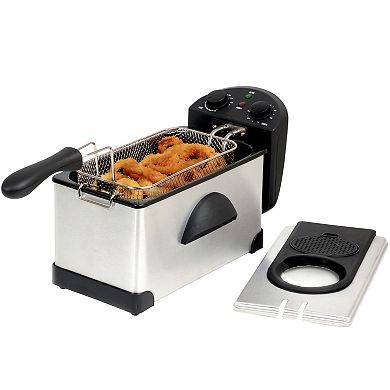 MegaChef 3.17-qt. Stainless Steel Electric Deep Fryer with Timer