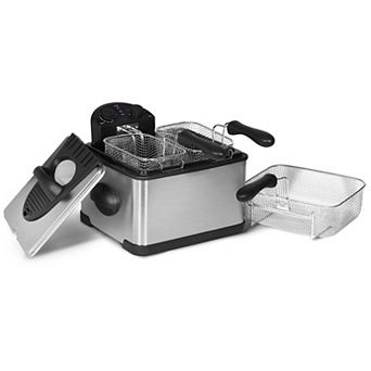 MegaChef 4.23-qt Stainless Steel Electric Deep Fryer with Timer