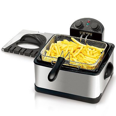 MegaChef 4.23-qt. Stainless Steel Electric Deep Fryer with Timer