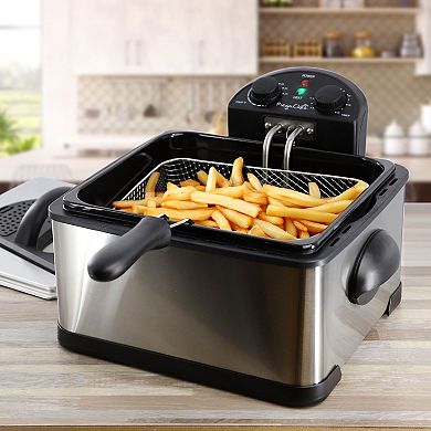 MegaChef 4.23-qt. Stainless Steel Electric Deep Fryer with Timer