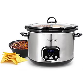 MegaChef Interchangeable 6-qt & Split 2.5-qt Slow Cooker and Warmer