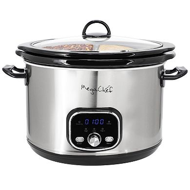 MegaChef Interchangeable 6-qt. & Split 2.5-qt. Slow Cooker and Warmer