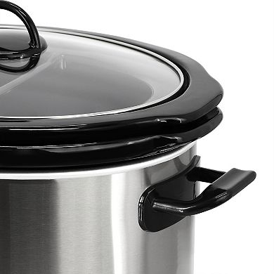 MegaChef Interchangeable 6-qt. & Split 2.5-qt. Slow Cooker and Warmer