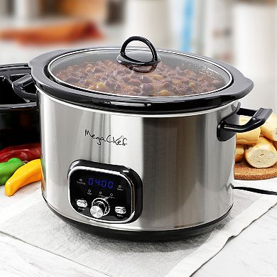 MegaChef Interchangeable 6-qt. & Split 2.5-qt. Slow Cooker and Warmer