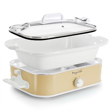 MegaChef 3.5 Quart Cream Casserole Slow Cooker