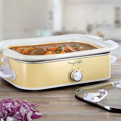 MegaChef 3.5 Quart Cream Casserole Slow Cooker