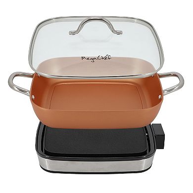 MegaChef 11.81-in. Copper Coating Electric Fry Pan