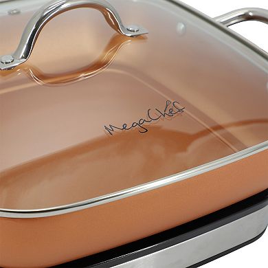 MegaChef 11.81-in. Copper Coating Electric Fry Pan