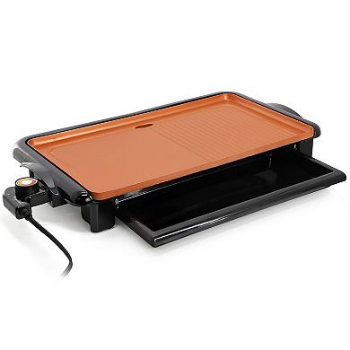 MegaChef 18.89-in. Copper Coating Electric Grill/Griddle