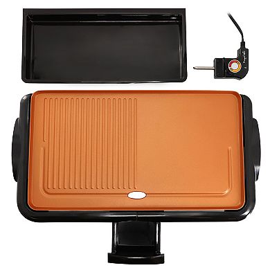 MegaChef 18.89-in. Copper Coating Electric Grill/Griddle