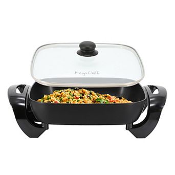 MegaChef 11.81 in Square Nonstick Electric Countertop Skillet