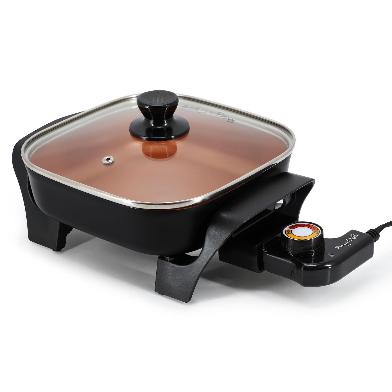 MegaChef 8 In. Copper Coated Electric Square Countertop Skillet
