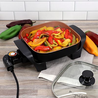 MegaChef 8 In. Copper Coated Electric Square Countertop Skillet