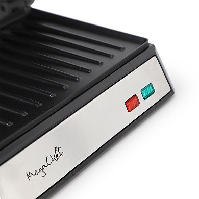 MegaChef Electric Dual Plate Non-Stick Panini Grill Press with Drip Tray