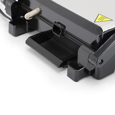 MegaChef Electric Dual Plate Non-Stick Panini Grill Press with Drip Tray