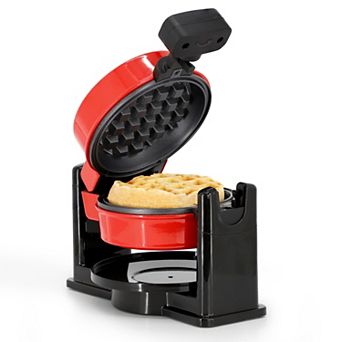 MegaChef Non-Stick Round Electric Flip 5 in Belgian Waffle Maker