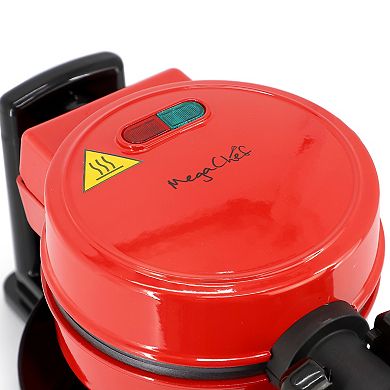 MegaChef Non-Stick Round Electric Flip 5-in. Belgian Waffle Maker