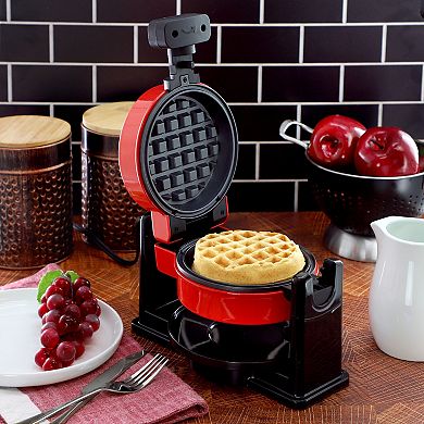 MegaChef Non-Stick Round Electric Flip 5-in. Belgian Waffle Maker