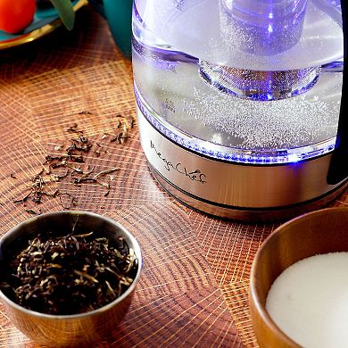 MegaChef 1.8-lt. Glass & Stainless Steel Electric Tea Kettle with Tea Infuser
